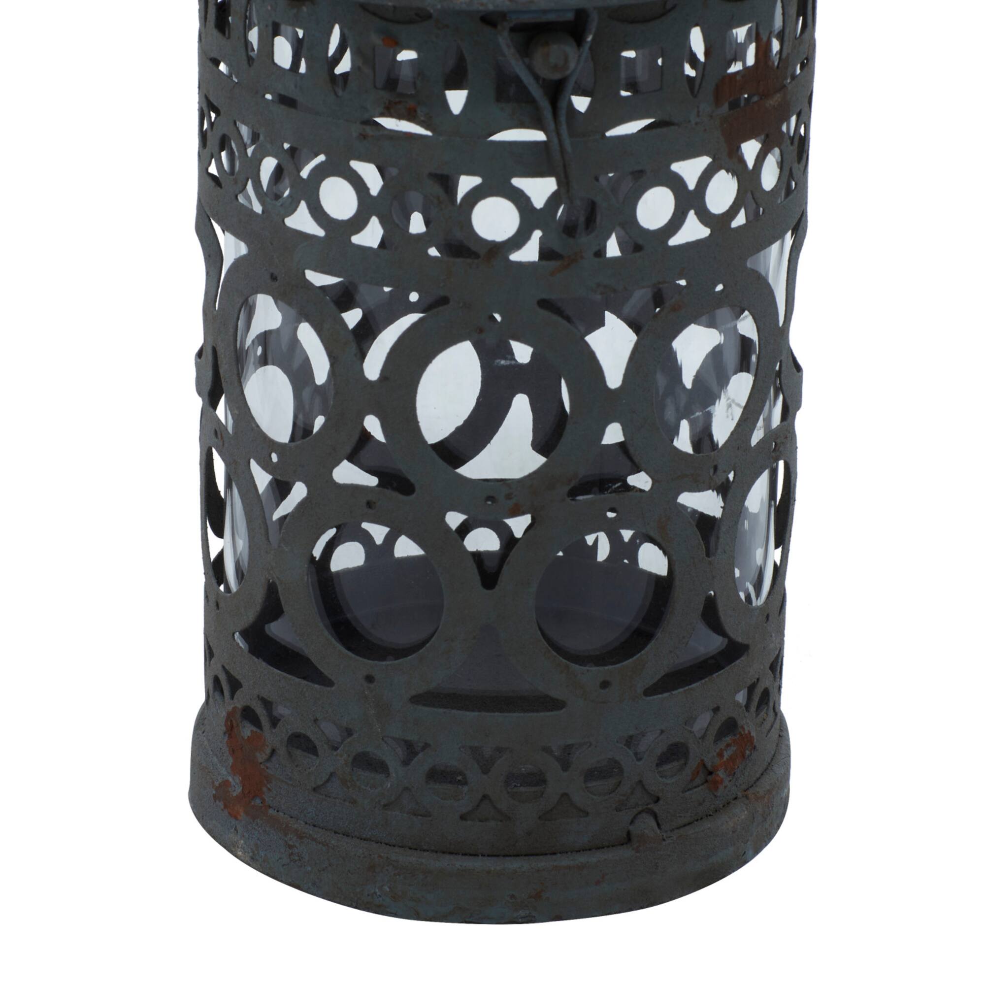 Black Metal Rustic Lantern Set